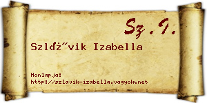 Szlávik Izabella névjegykártya