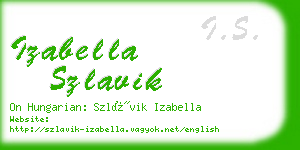izabella szlavik business card